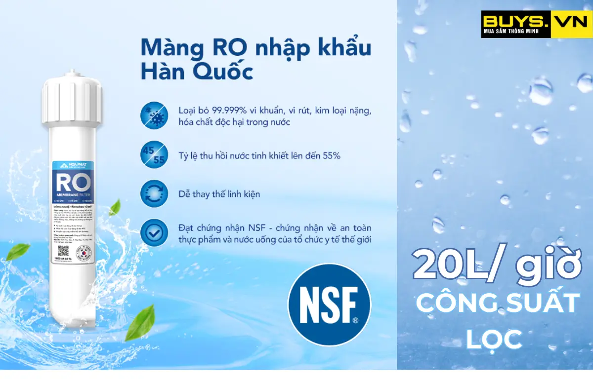 Công nghệ RO Hàn Quốc Máy lọc nước nóng lạnh Hòa Phát HPN685 