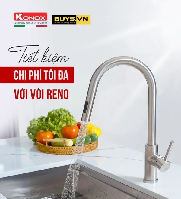 Vòi rửa bát dây rút Konox Reno