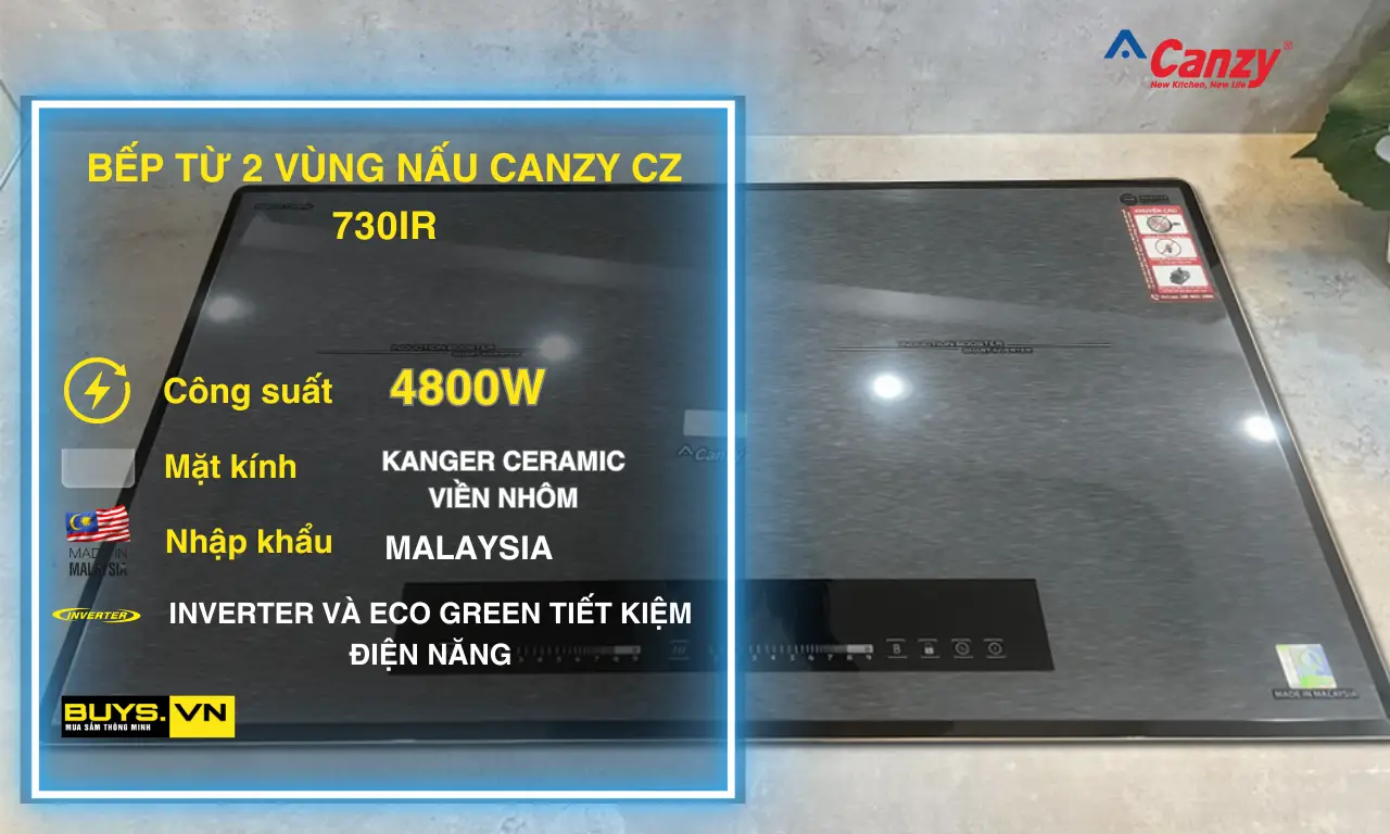 Bếp từ 2 vùng nấu Canzy CZ 730IR - ưu điểm nổi bật