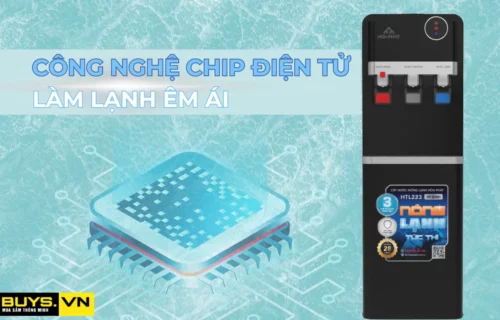 Cây nước nóng lạnh hút bình Hòa Phát HTL223 - công nghệ làm lạnh chip êm ái