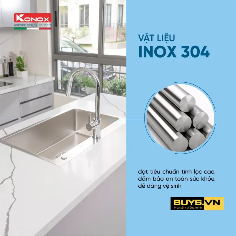 Chậu rửa bát 1 hố Konox KN8248SO Dekor - inox 304