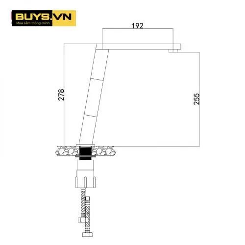 Vòi rửa bát Konox KN1209 nóng lạnh - kích thước