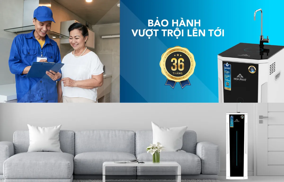 Máy lọc nước RO tủ đứng Hòa Phát HWS1B1022 bảo hành lên đến 36 tháng