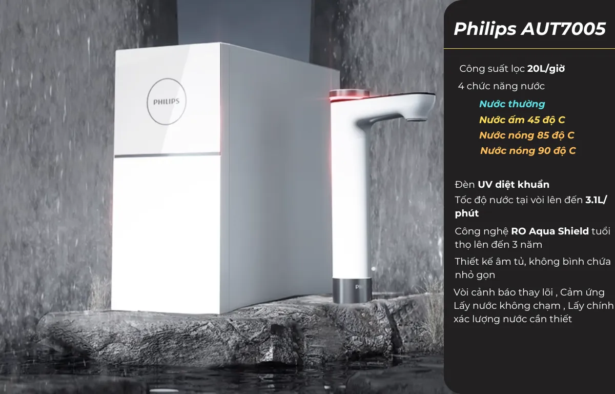 Máy lọc nước đặt gầm có nước nóng Philips AUT7005