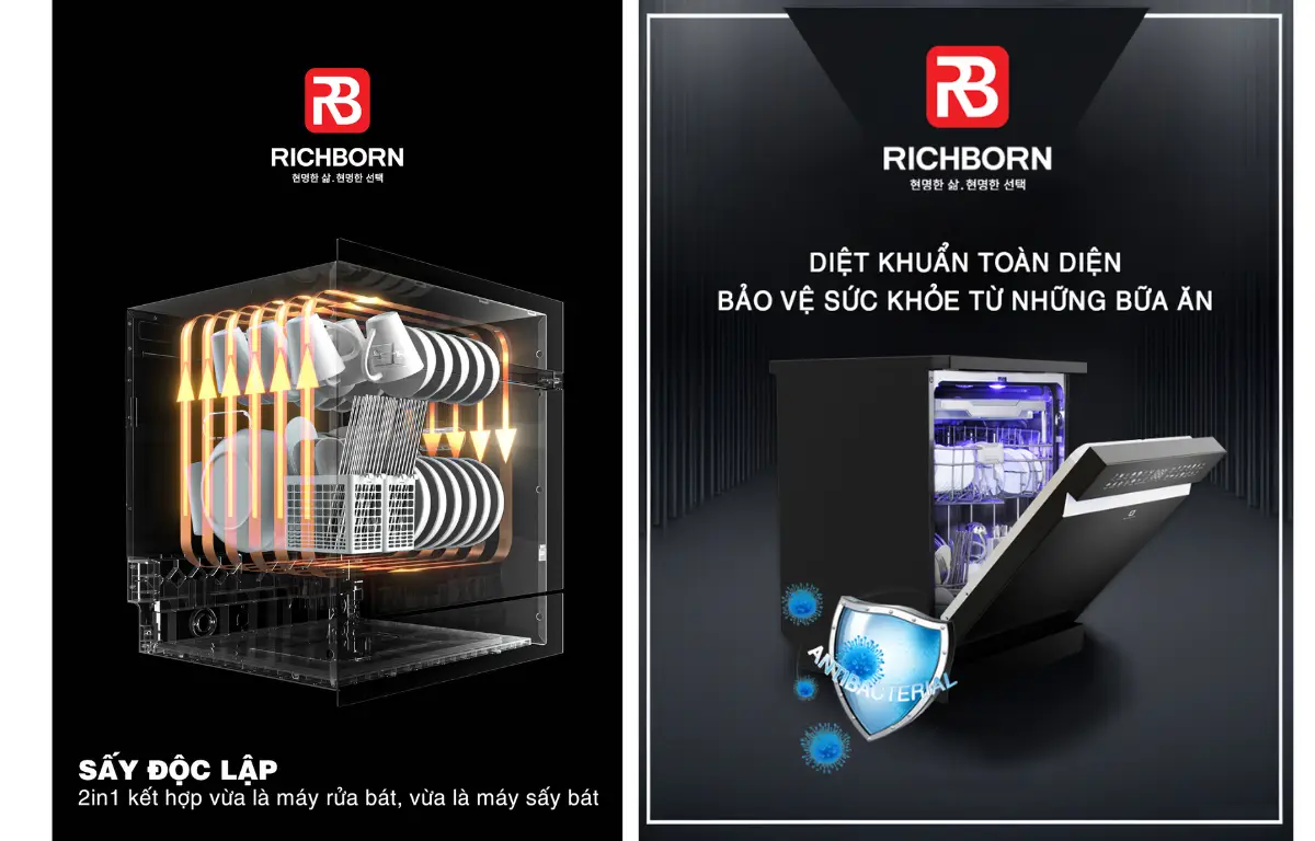 Máy Rửa Bát RICHBORN RDG6080-S9 Ultra- công nghệ sấy PTC