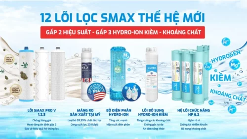 Máy lọc nước Hydro-ion kiềm Karofi KAE-S68 - bộ lõi Smax