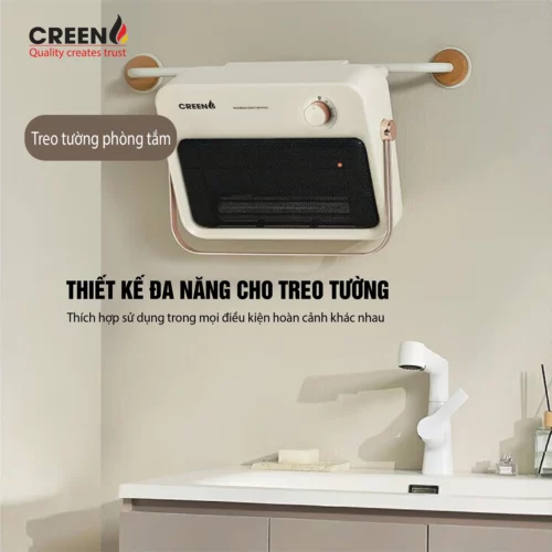 Máy sưởi gốm treo tường Creen CR-H38C- treo tùy thích không cần khoan lỗ