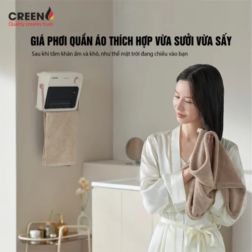 Máy sưởi gốm treo tường Creen CR-H38C- công nghệ sấy PTC