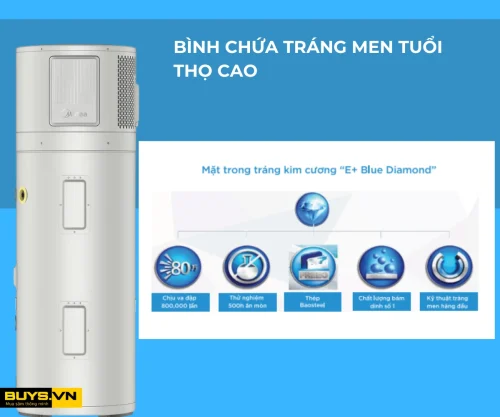 Máy nước nóng bơm nhiệt Media 300L RSJ-23/300RDN7-L2 bình chứa tráng men tuổi thọ cao