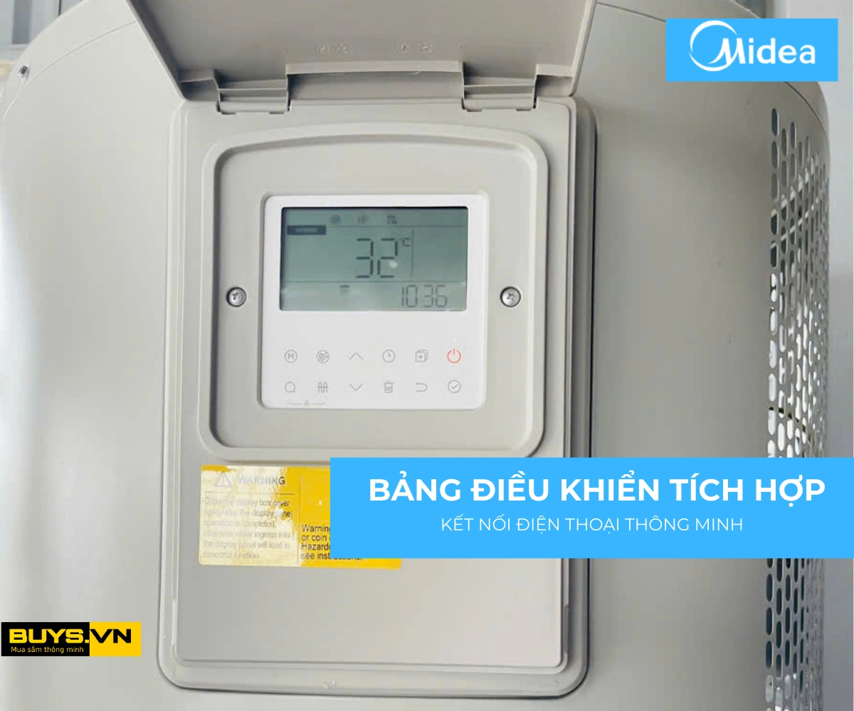 Máy nước nóng bơm nhiệt Media 300L RSJ-23/300RDN7-L2 bảng điều khiển 