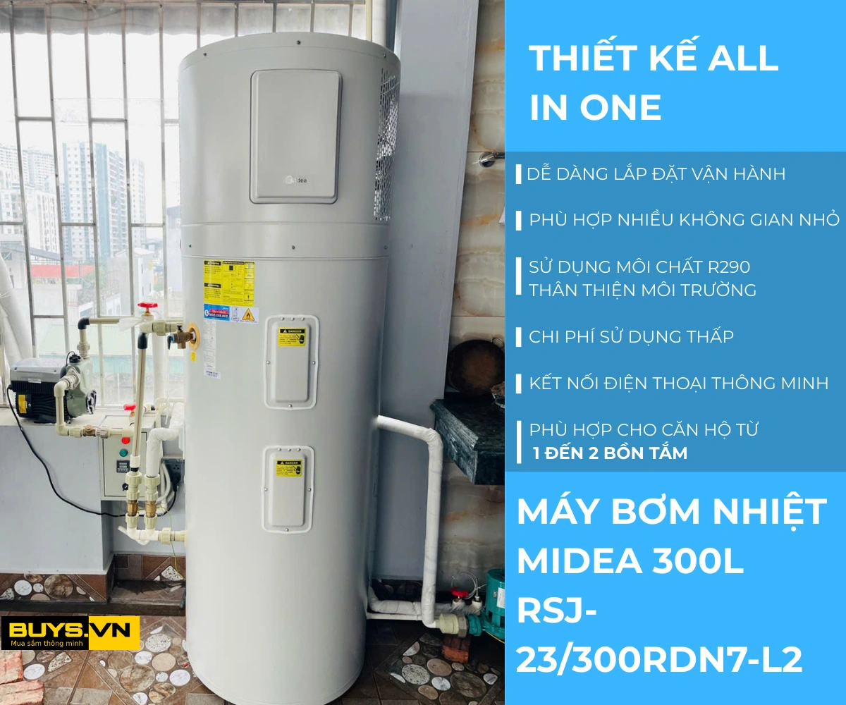 MÁY NƯỚC NÓNG BƠM NHIỆT MIDEA 300L RSJ-23300RDN7-L2 Buys.vn (4)