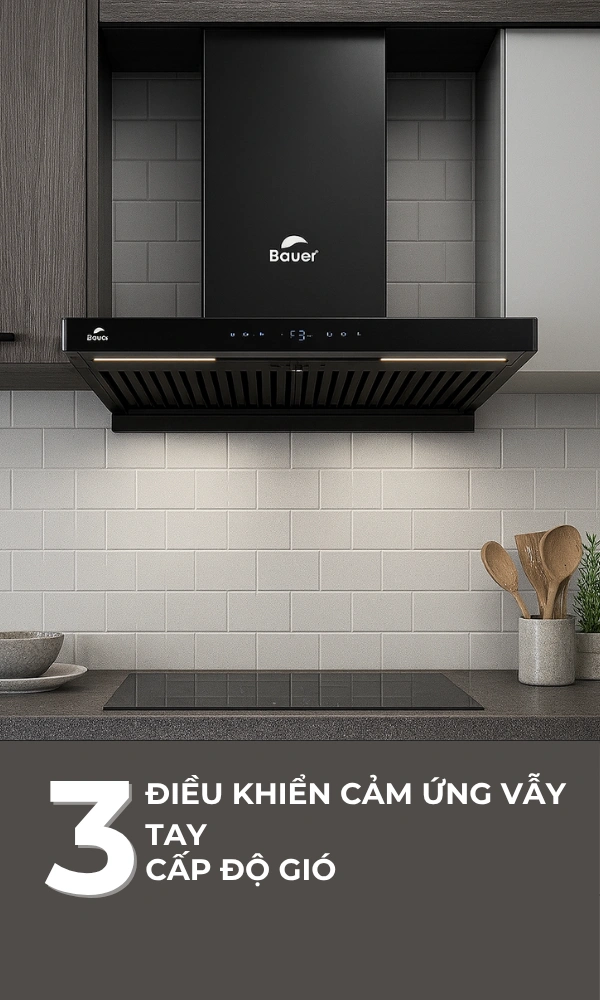 Máy hút mùi Bauer BC 70/90BTC SLUX - kiểu dáng hiện đại