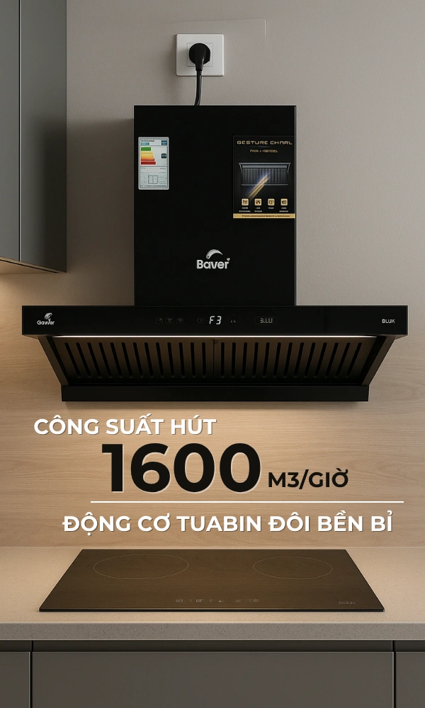 Máy hút mùi Bauer BC 70/90BTC SLUX - kiểu dáng hiện đại