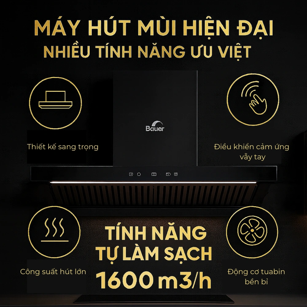 Máy hút mùi Bauer BC 70/90BTC SLUX