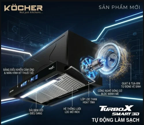 Máy hút mùi Turbo X Smart 3D Auto Clean