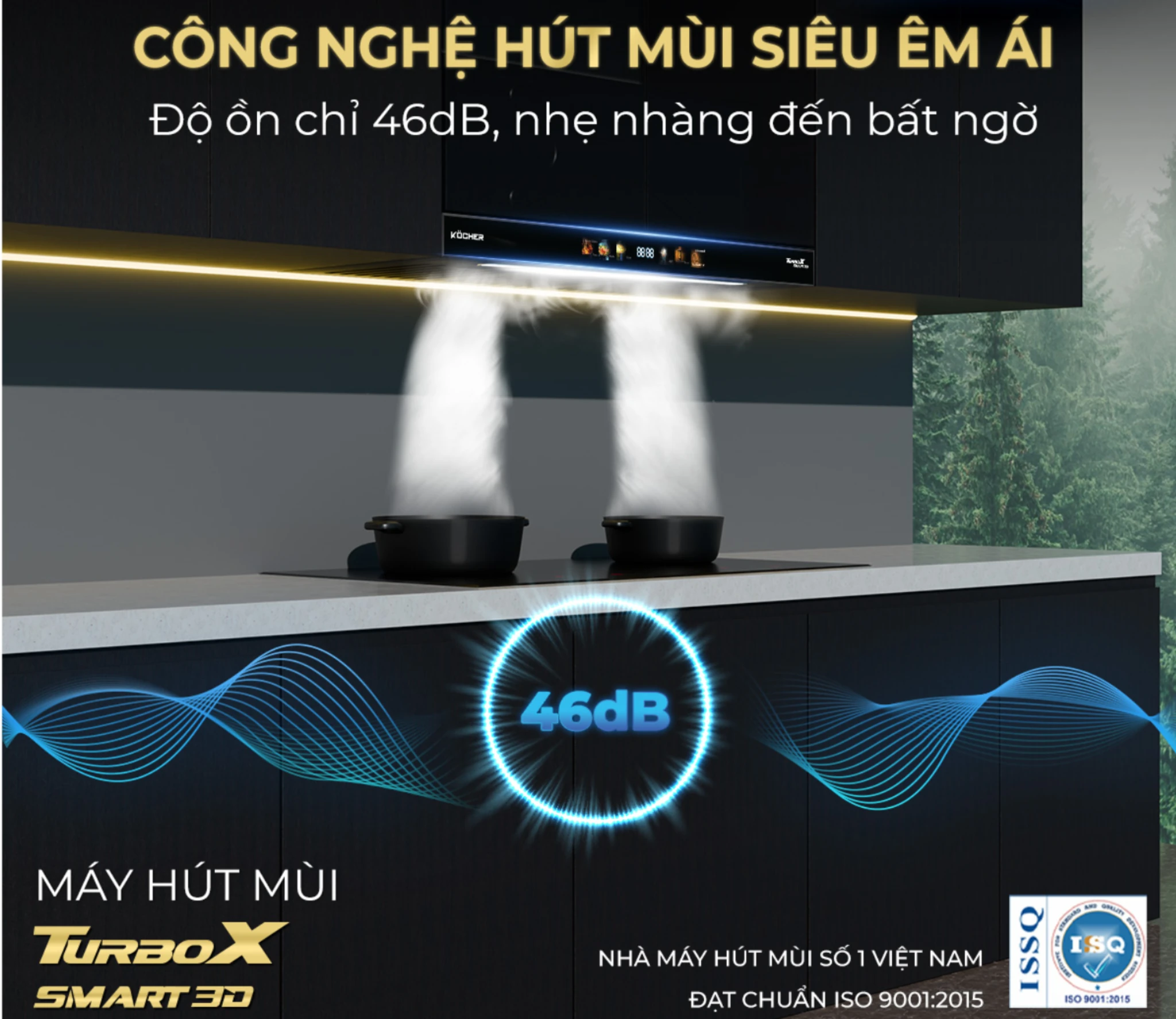 Máy hút mùi Turbo X Smart 3D Auto Clean