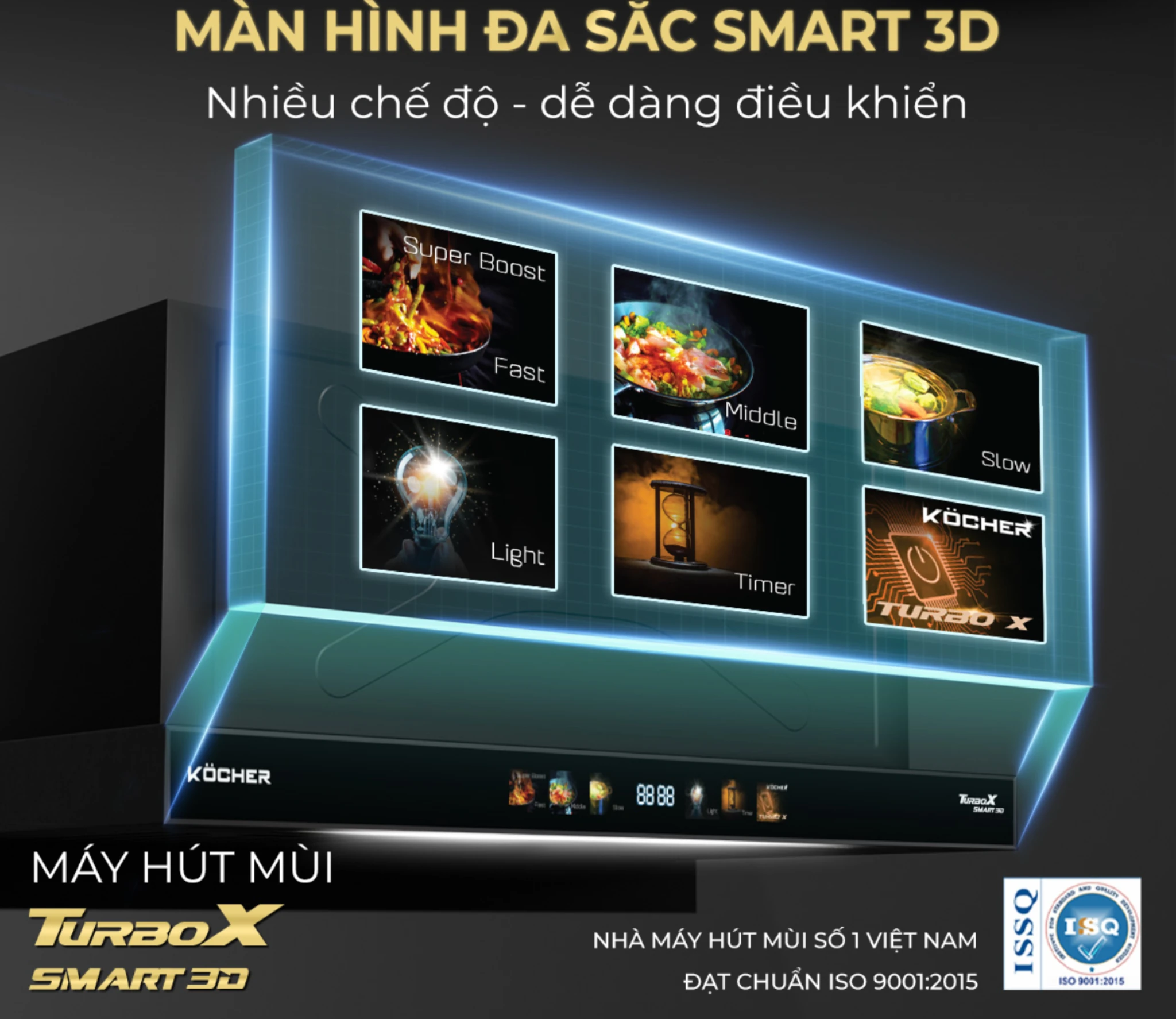 Máy hút mùi Turbo X Smart 3D Auto Clean