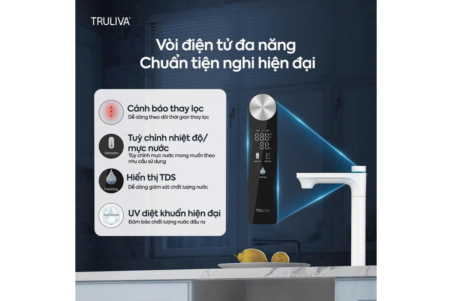 Máy lọc nước âm tủ bếp Truliva UR61096H