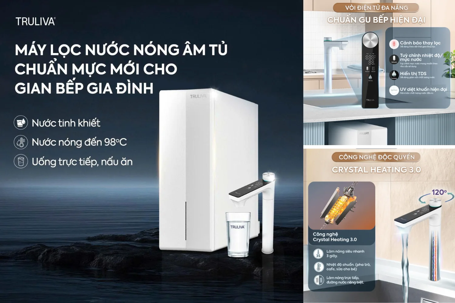 Máy lọc nước âm tủ bếp Truliva UR61096H