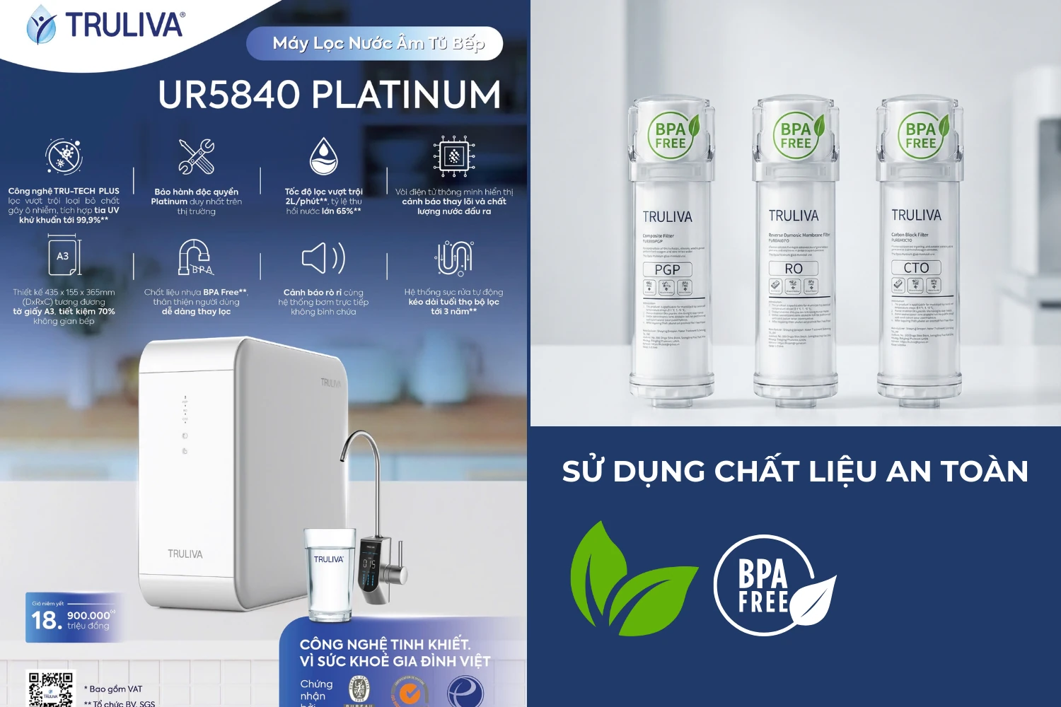 MÁY LỌC NƯỚC ĐẶT GẦM TRULIVA UR5840 26 Máy lọc nước đặt gầm Truliva UR5840