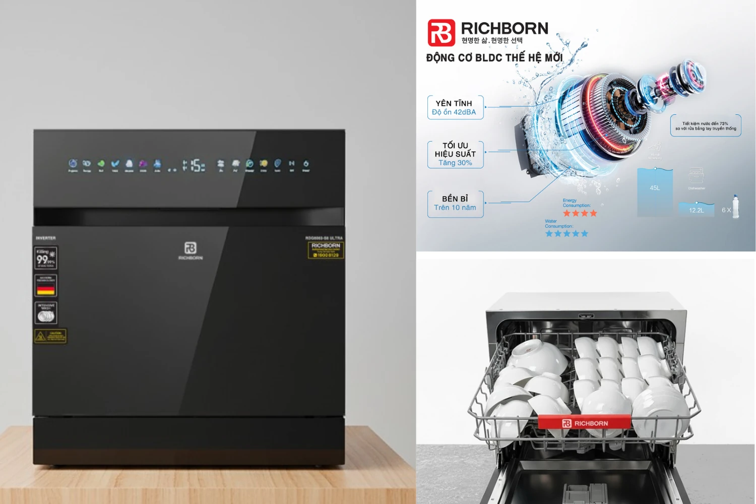 Máy rửa bát Richborn RDG6063-S8 Ultra