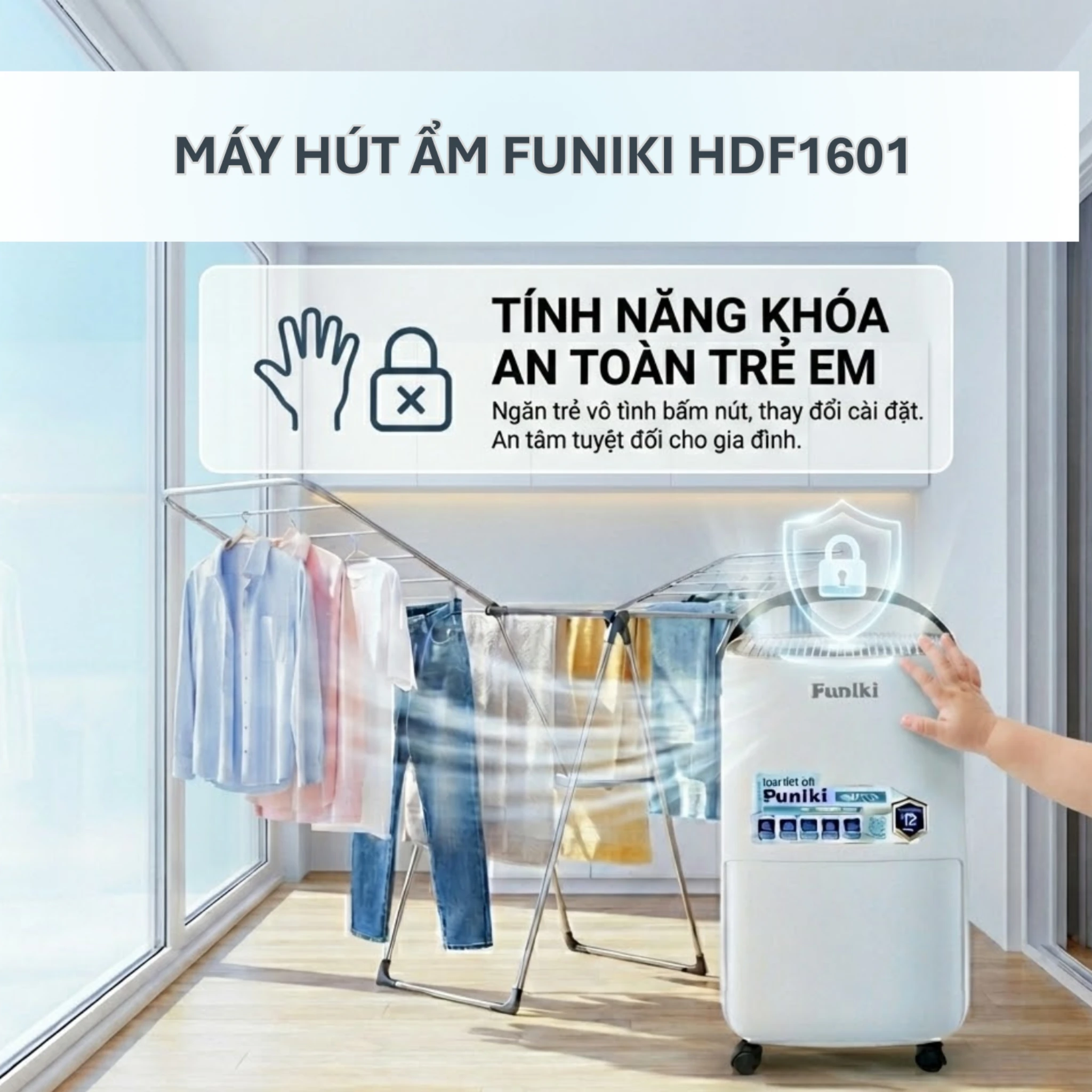 Máy hút ẩm Funiki HDF1601 hiện đại