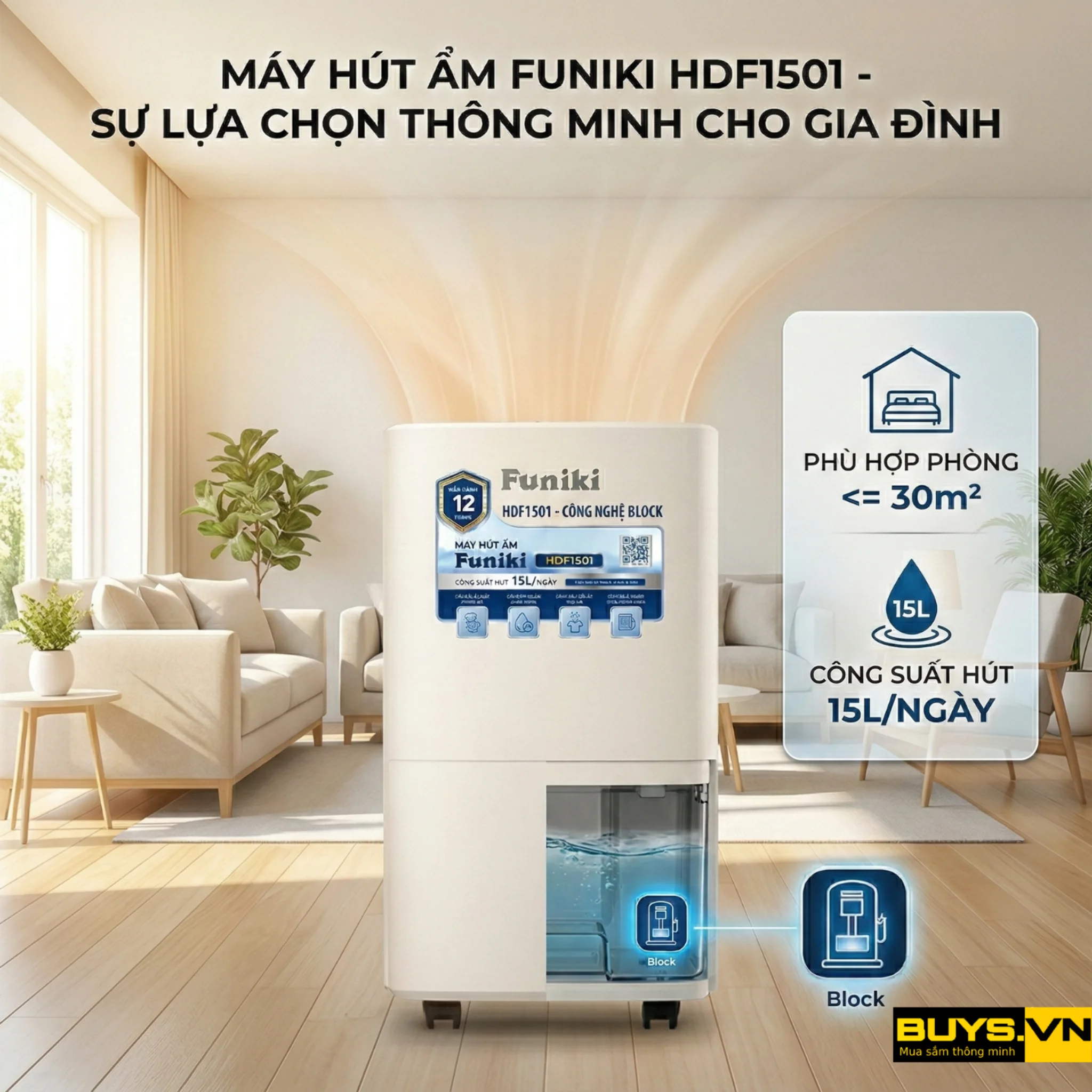 Máy hút ẩm Funiki HDF1502