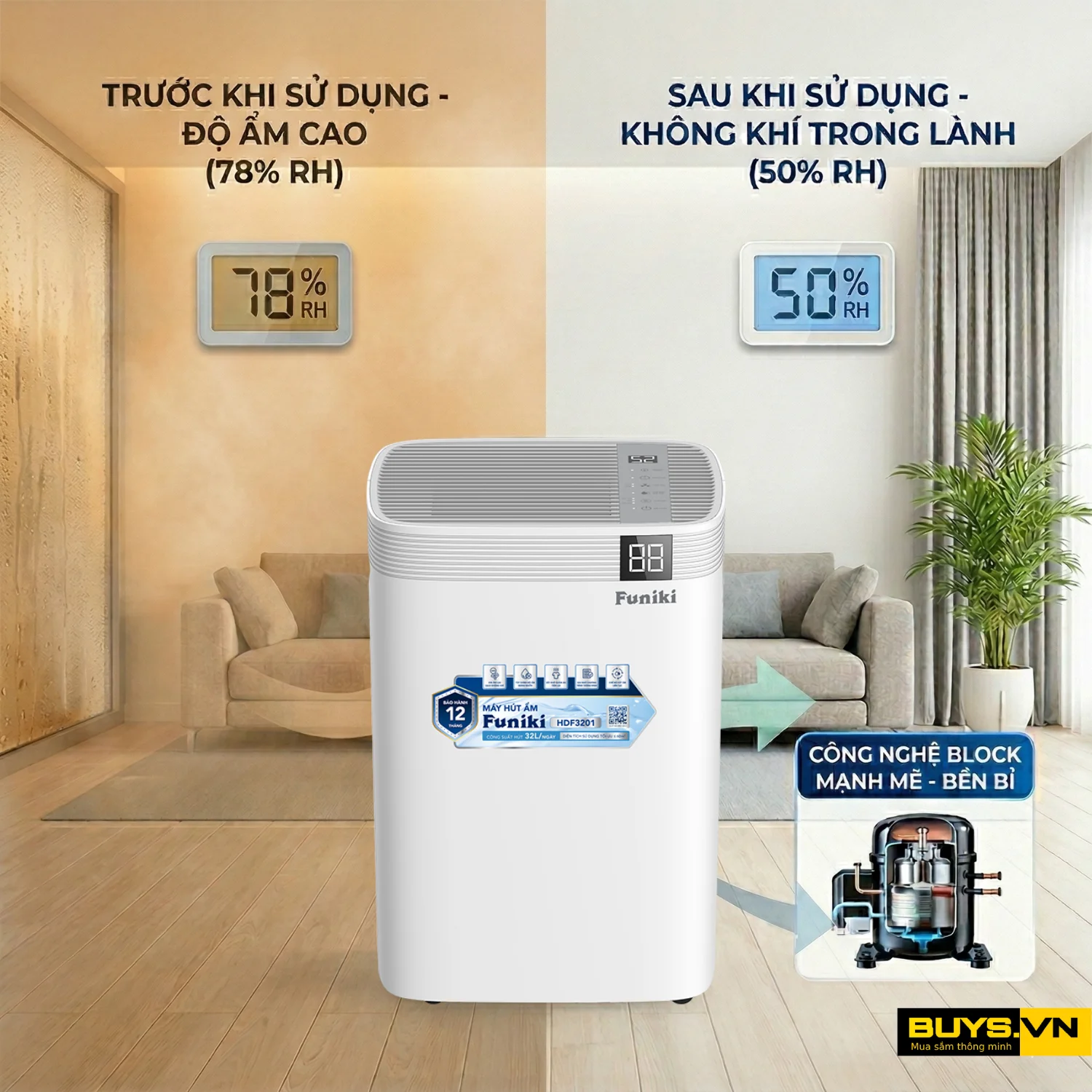 MÁY HÚT ẨM FUNIKI HDF3201