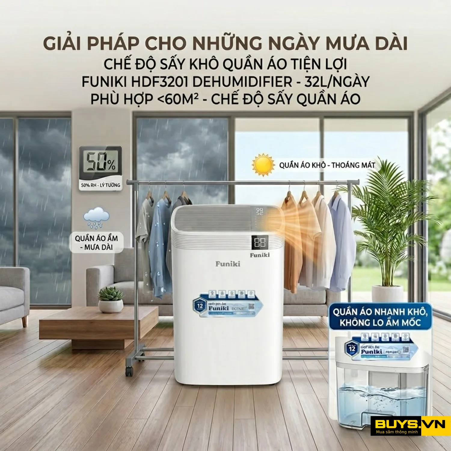 Máy hút ẩm Funiki HDF3201