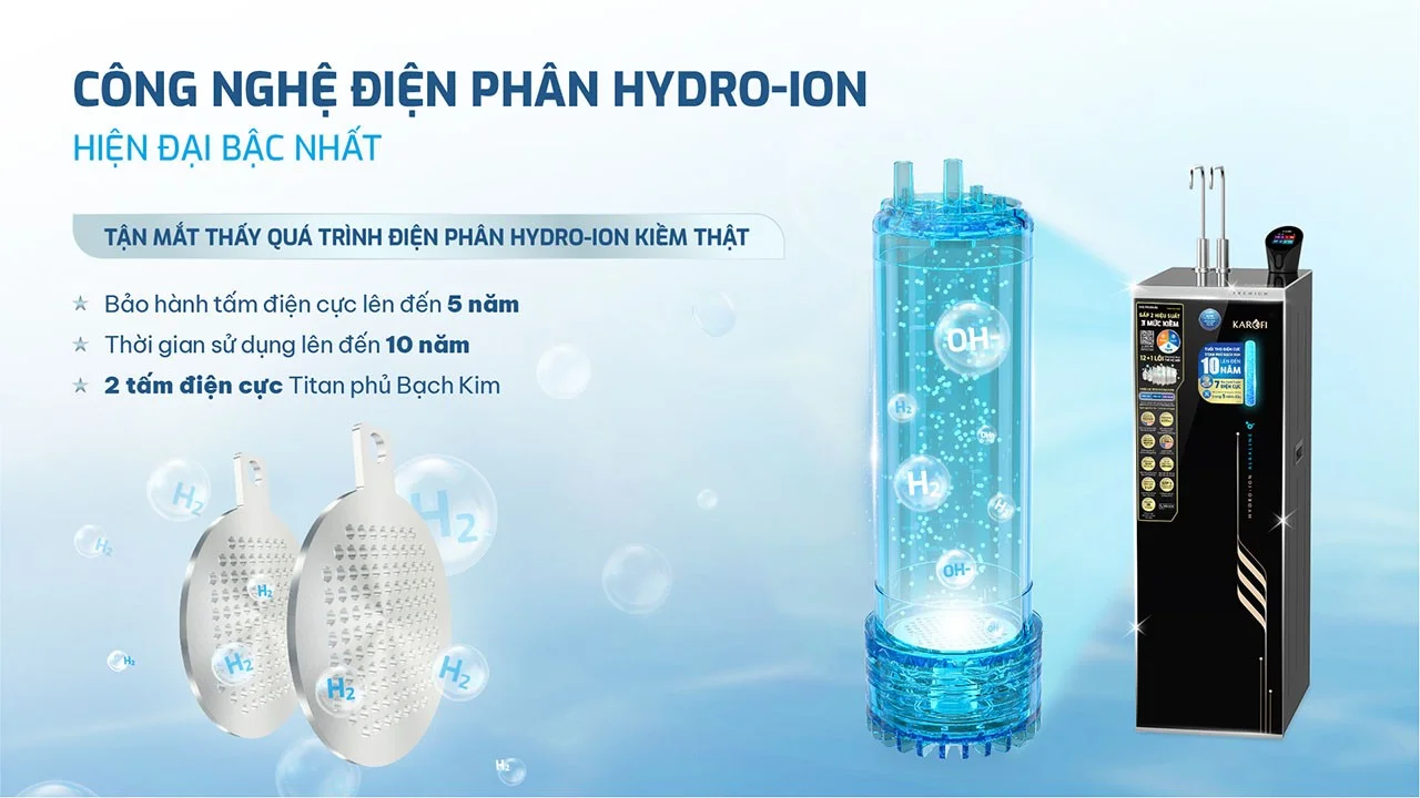 MÁY LỌC NƯỚC NÓNG LẠNH HYDRO-ION KIỀM KAROFI SA8 PREMIUM 27 Máy Lọc Nước Nóng Lạnh Hydro-Ion Kiềm Karofi SA8 PREMIUM