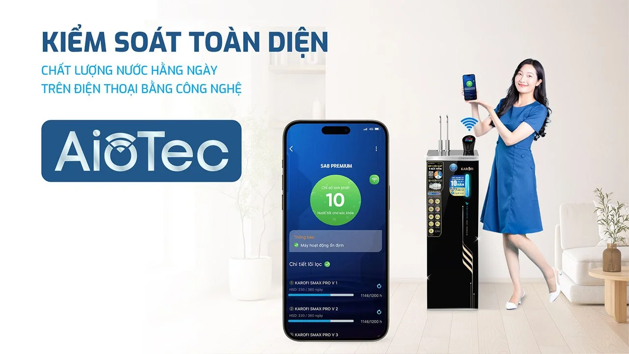 MÁY LỌC NƯỚC NÓNG LẠNH HYDRO-ION KIỀM KAROFI SA8 PREMIUM 33 Máy Lọc Nước Nóng Lạnh Hydro-Ion Kiềm Karofi SA8 PREMIUM
