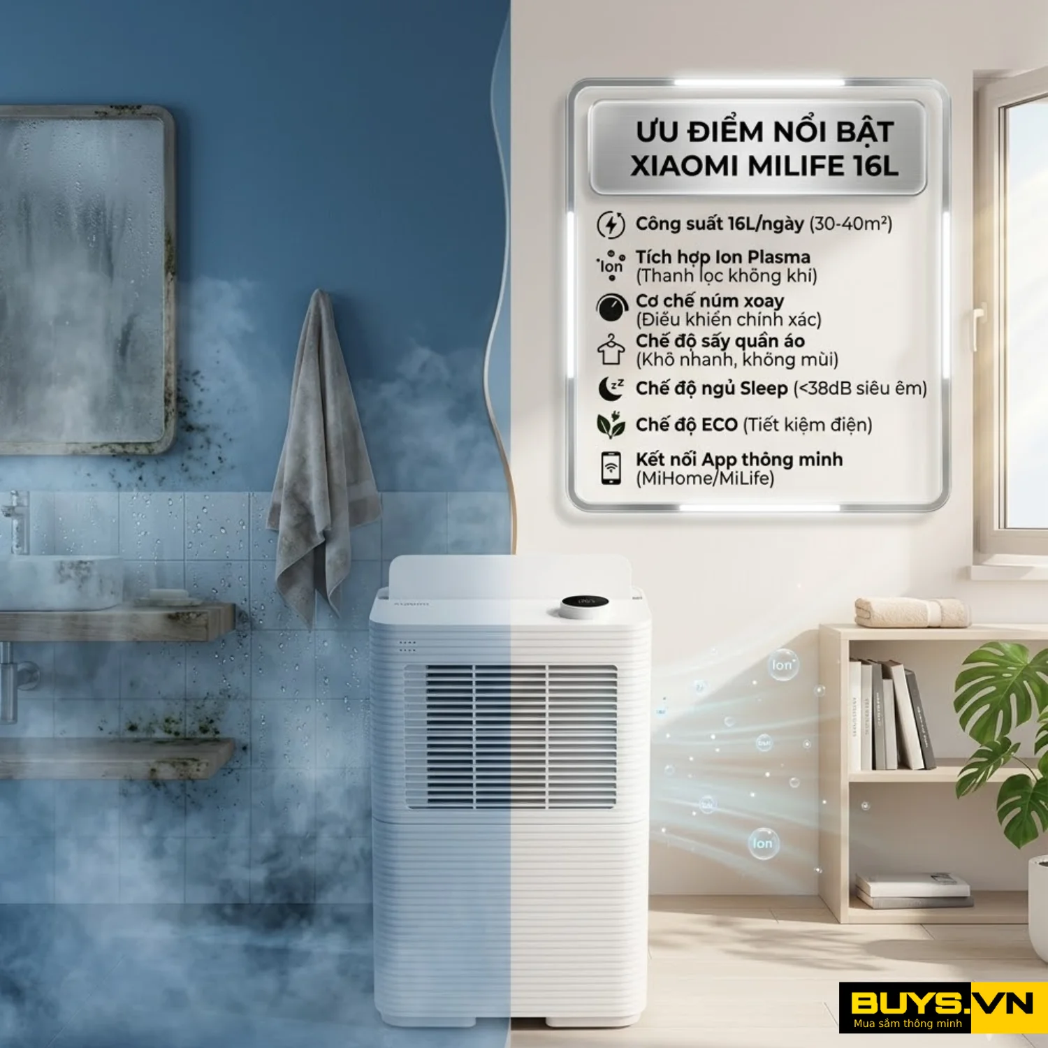 Máy hút ẩm Xiaomi MILIFE 16L- Buys.vn (7)