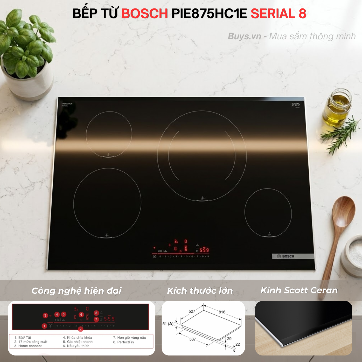 Bếp từ Bosch PIE875HC1E