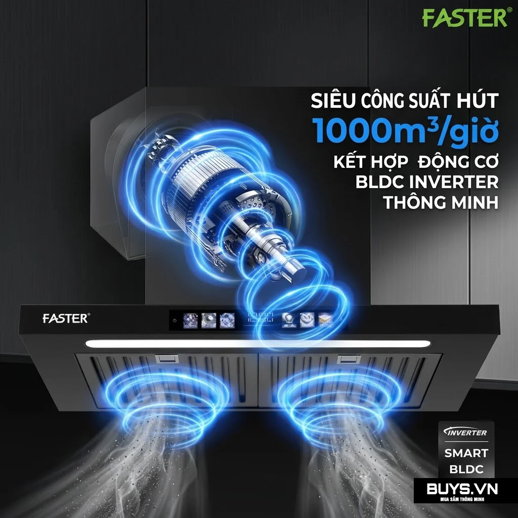 Máy hút mùi Faster FST-700LCD Pro