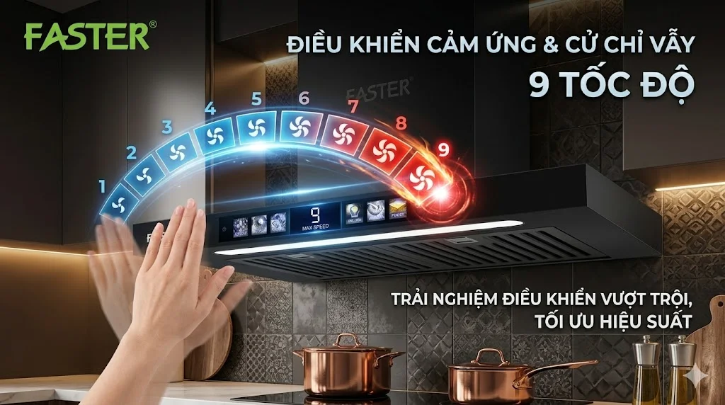 Máy hút mùi Faster FST-700LCD Pro