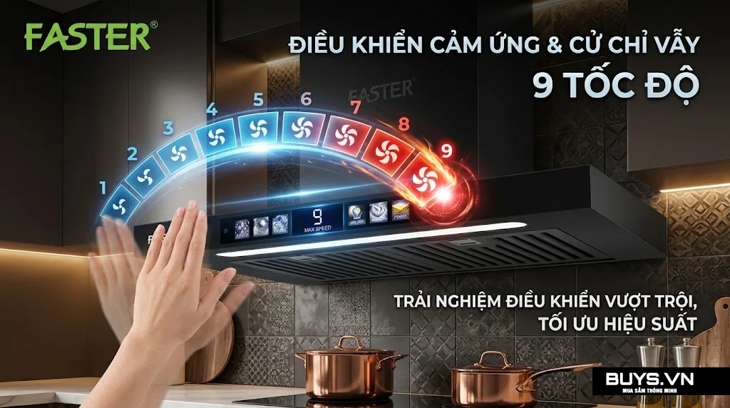 Máy hút mùi Faster FST-700LCD Pro