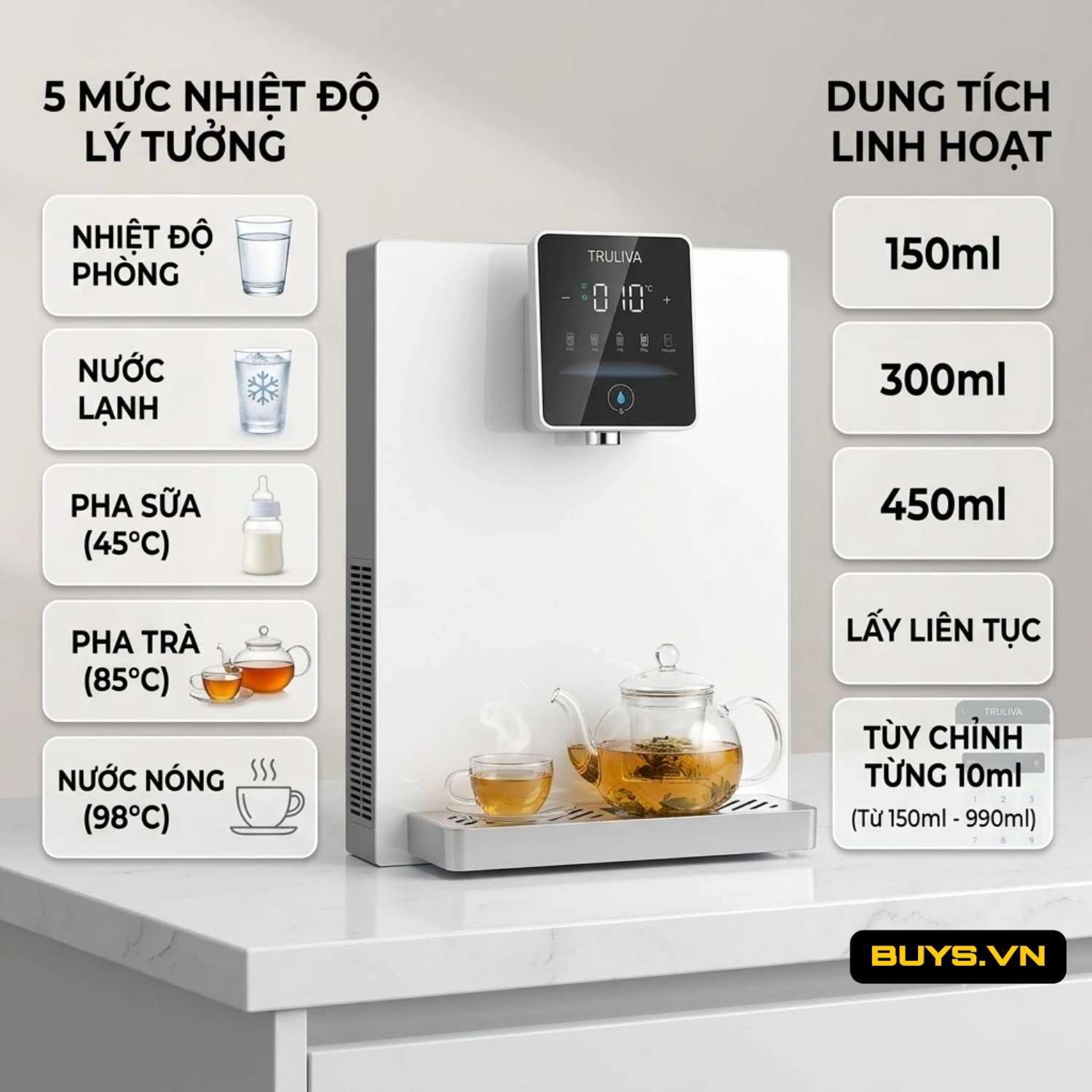 Máy lọc nước nóng lạnh treo tường Truliva W6412