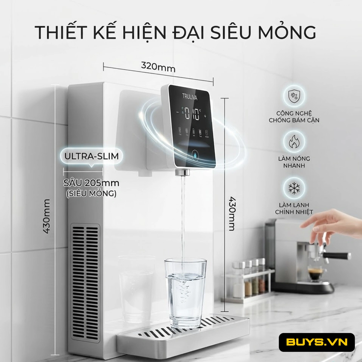 Máy lọc nước nóng lạnh treo tường Truliva W6412