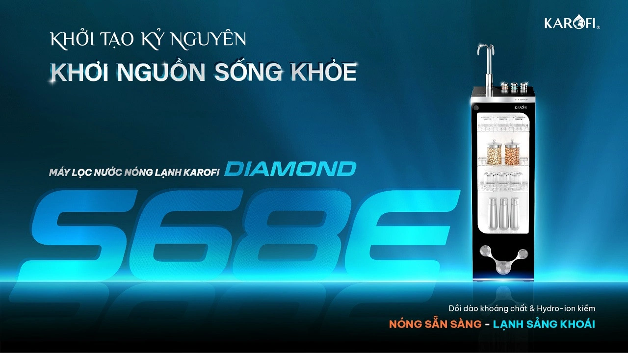Máy lọc nước nóng lạnh Karofi Diamond S68E