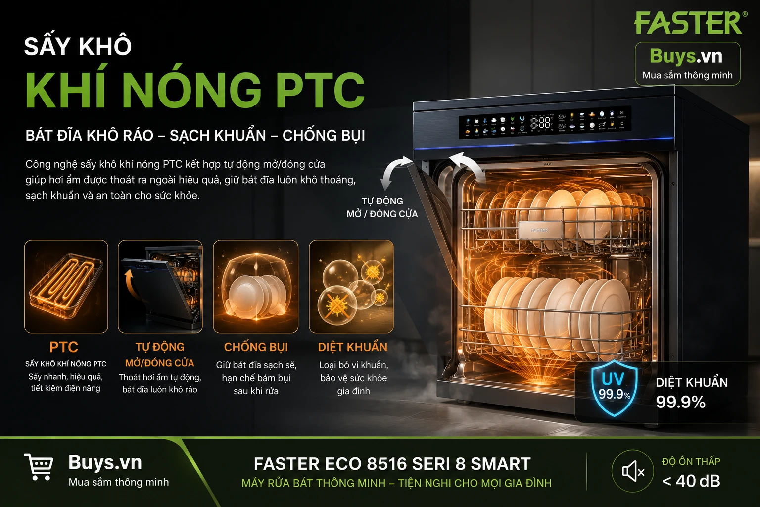 May rua bat Faster ECO 8516 SERI 8 SMART Say PTC