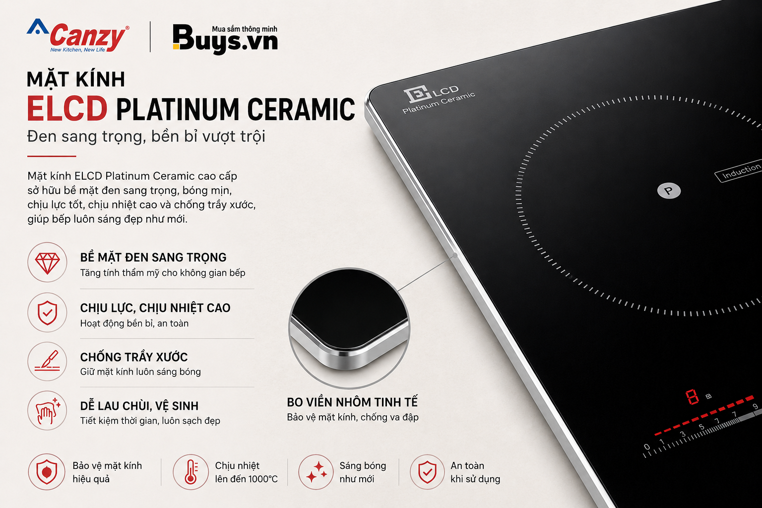 Bếp Từ 3 vùng nấu Canzy CZ - I60093D