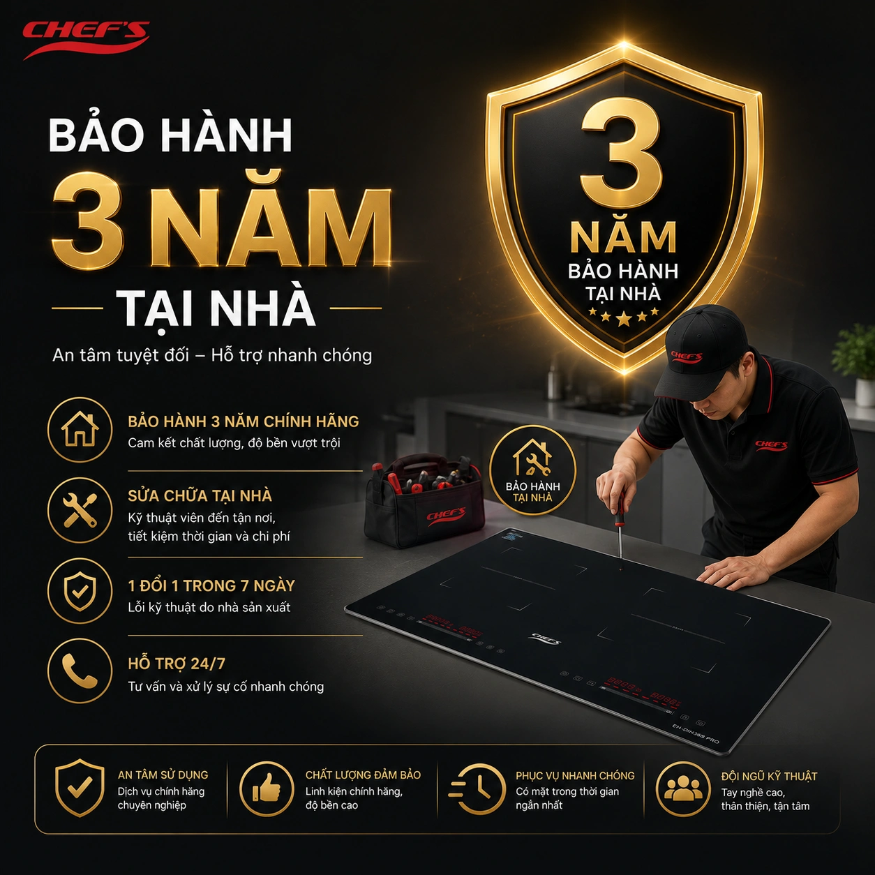 BẾP TỪ CHEFS EH-DIH369 PRO 32 Bếp từ Chefs EH-DIH369 PRO