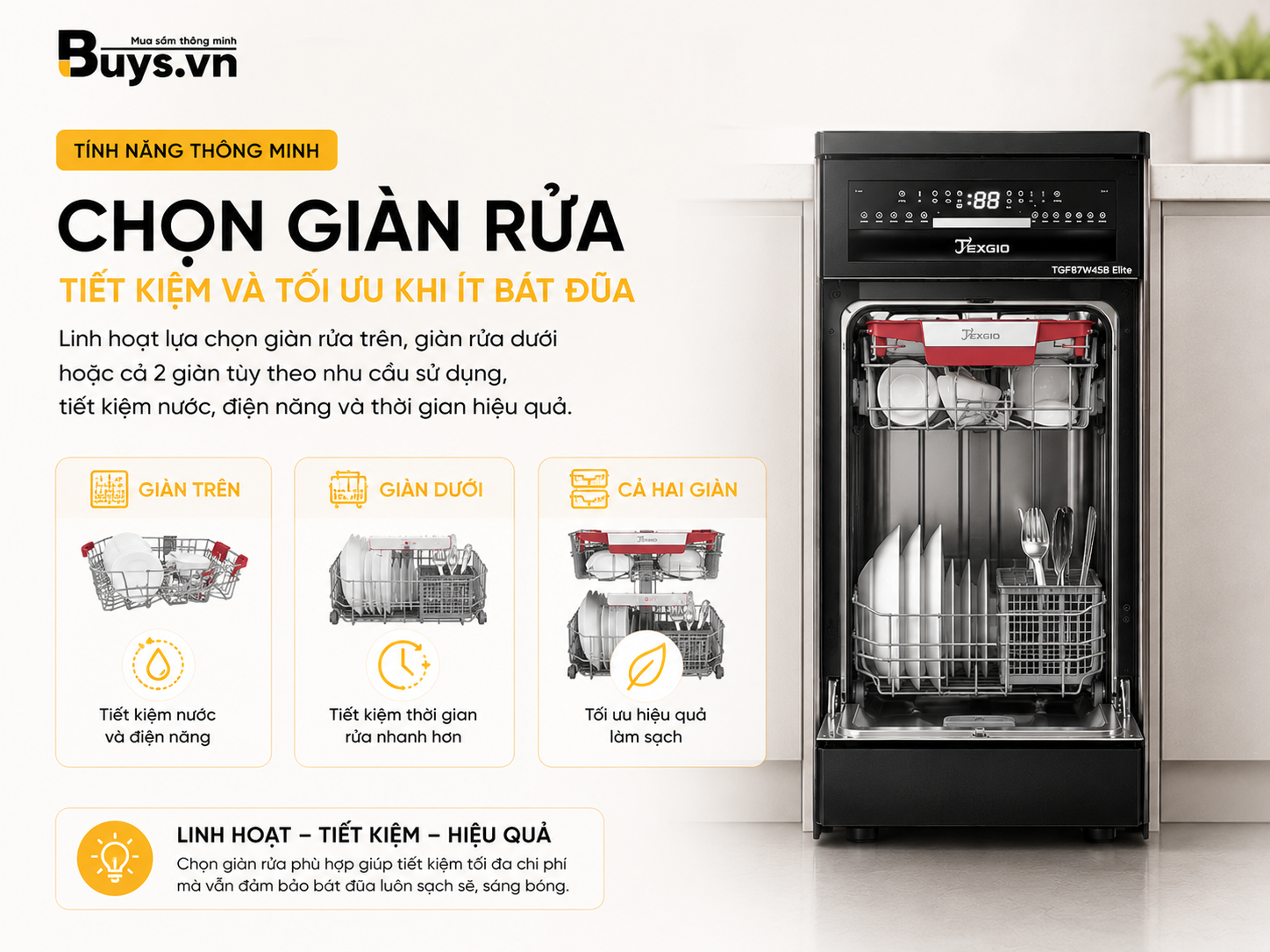 MÁY RỬA BÁT TEXGIO TGF87W45B ELITE 30 Máy rửa bát Texgio TGF87W45B Elite- Bus.vn (6)