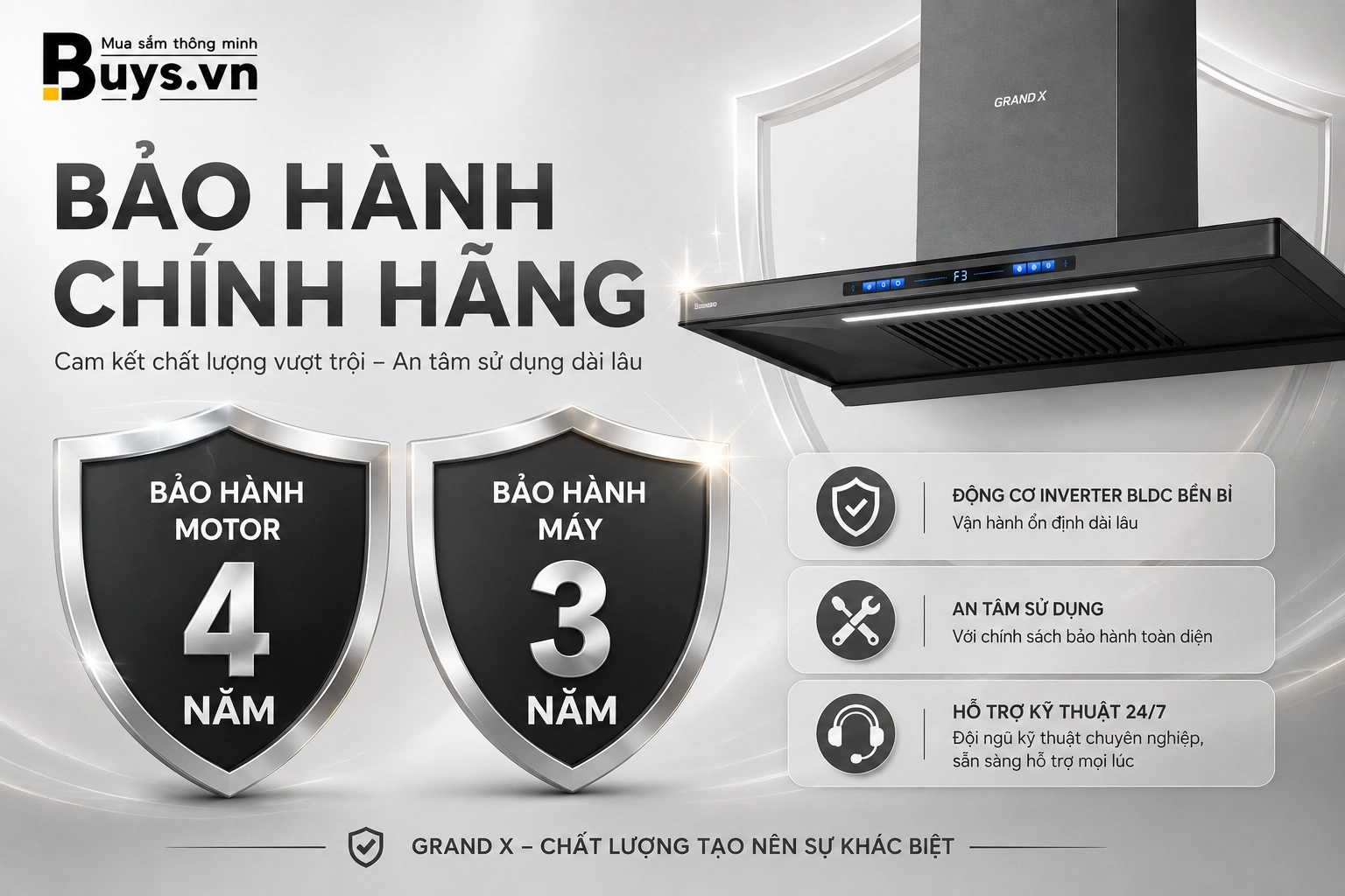 Máy hút mùi GrandX GX H70T81SG