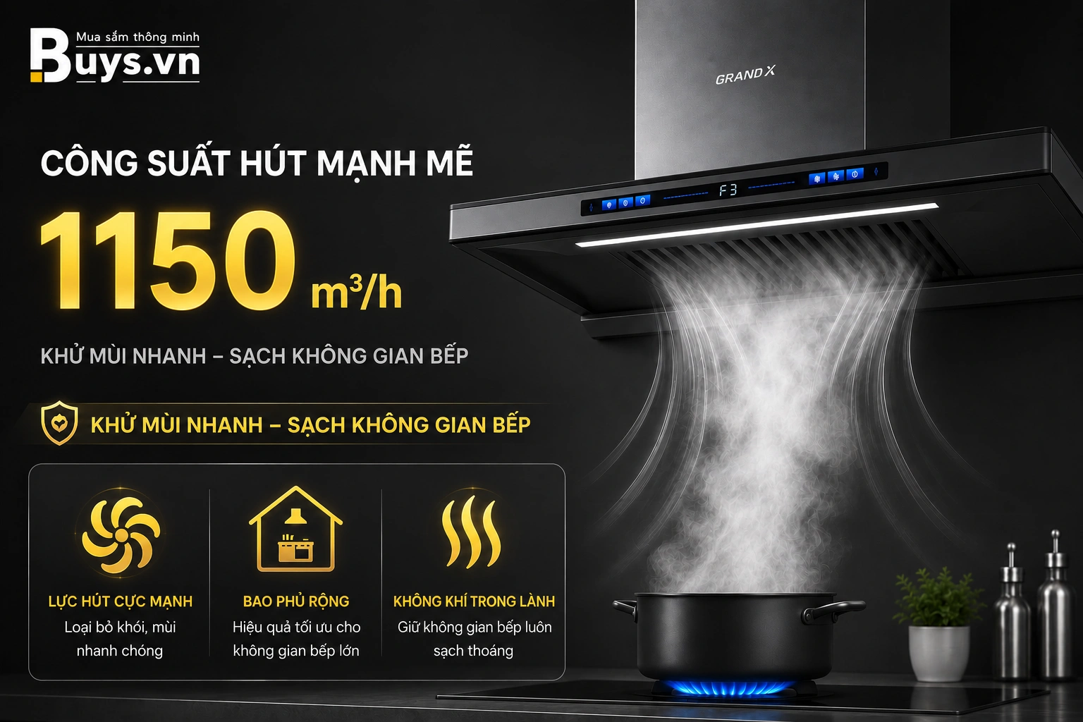 Máy hút mùi GrandX GX H70T81SG