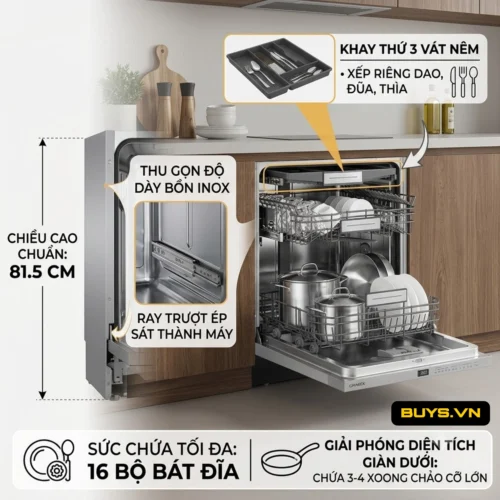 MÁY RỬA BÁT LẮP BÁN ÂM TỦ GRAND X SMI8GX82