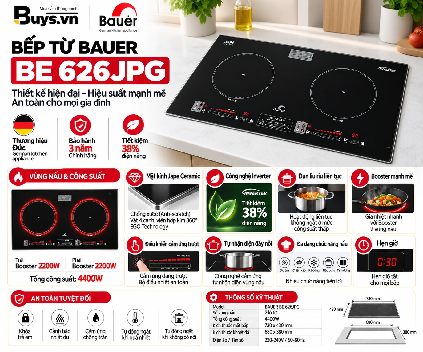 Bếp Từ BAUER BE 626JPG