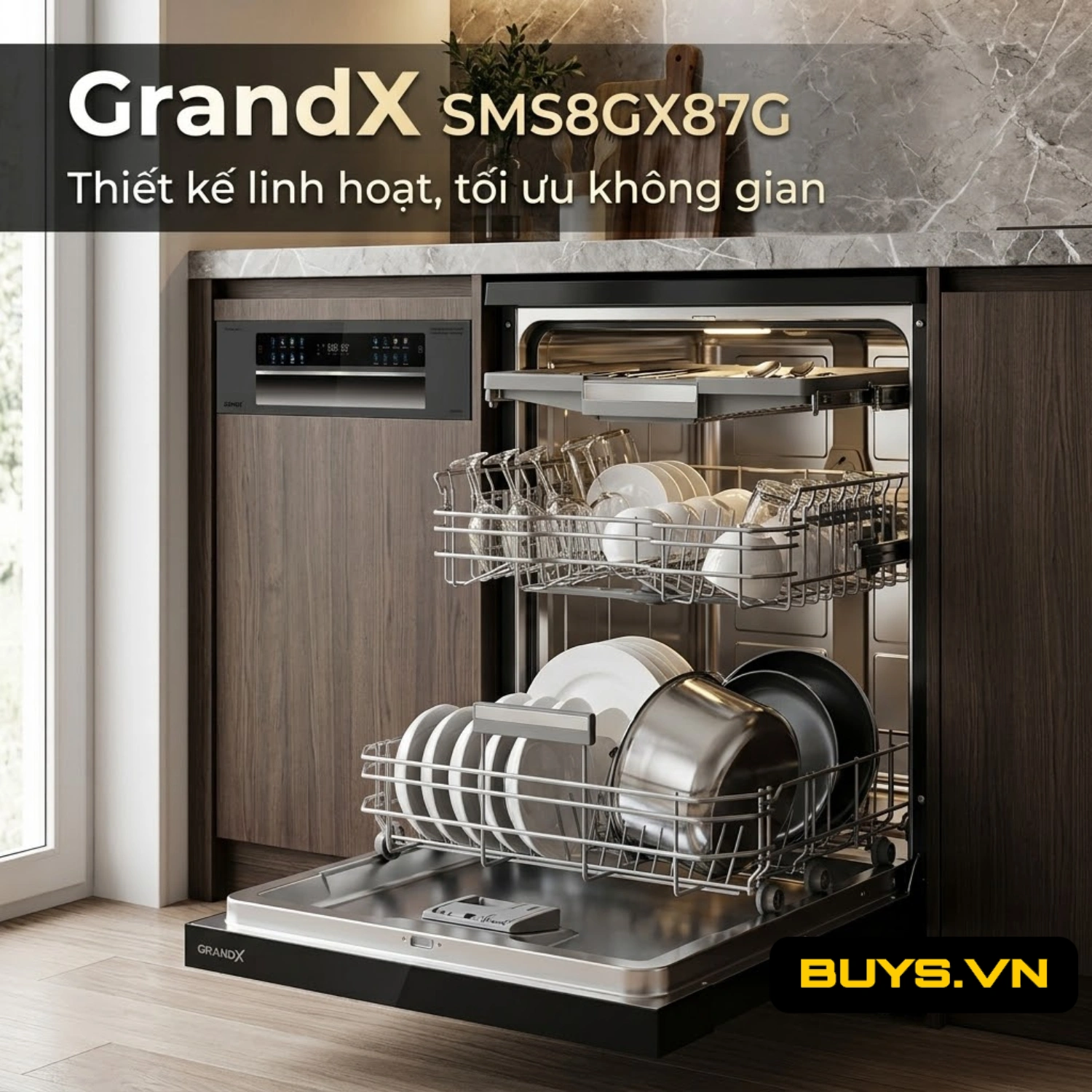 Máy rửa bát GrandX SMS8GX87G