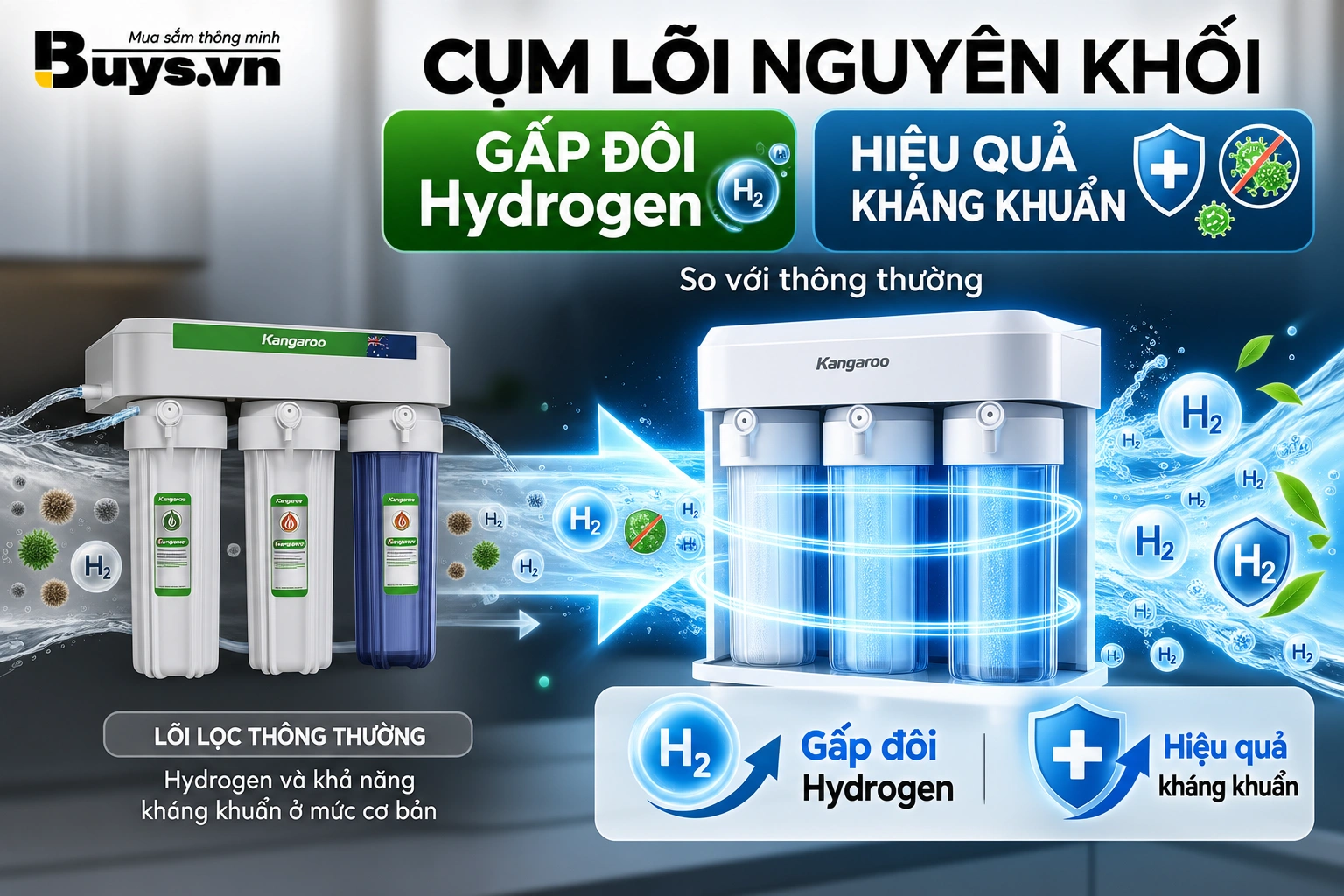 MÁY LỌC NƯỚC KANGAROO HYDROGEN KGHP10K2 27 Máy lọc nước Kangaroo Hydrogen KGHP10K2
