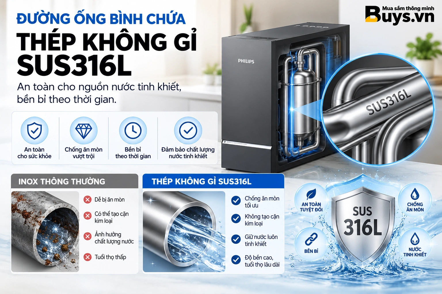 Máy lọc nước Philips UTS LOTUS PRO 3000G (AUT9124)
